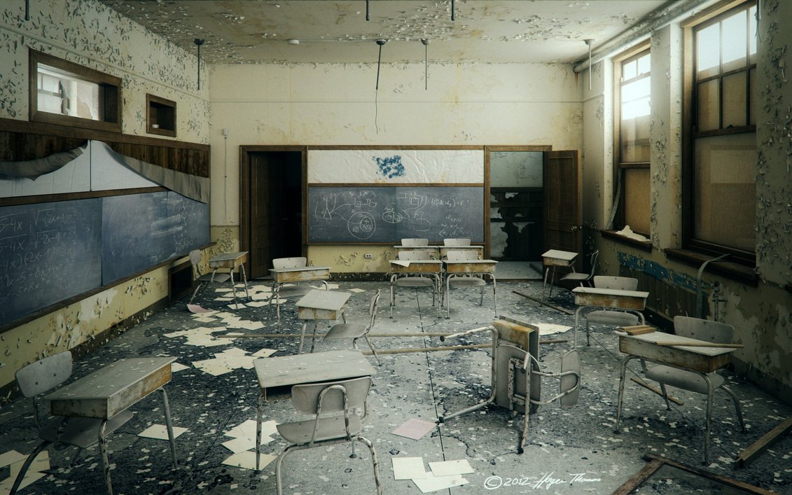 abandoned classroom