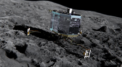 philae on the comet front view