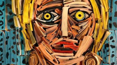 this artist uses scrap books for his sculptures 605