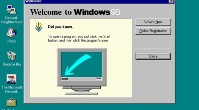windows 95 at first run