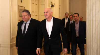 venizelos and papandreou conclude positive meeting.w hr