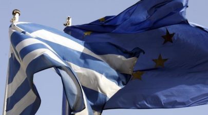 greek flag and eu