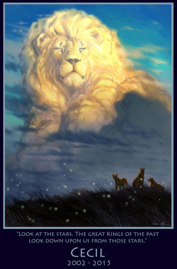 cecil lion king tribute painting speed video disney artist aaron blaise 2