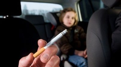 smoking in car with kid