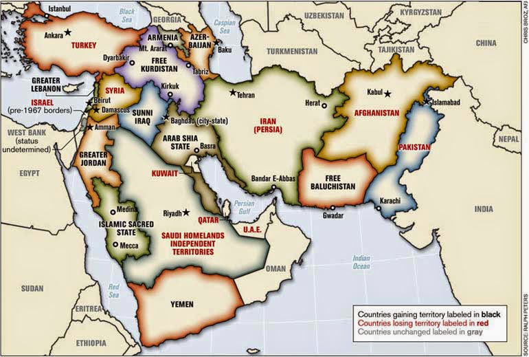 projected new middle east map