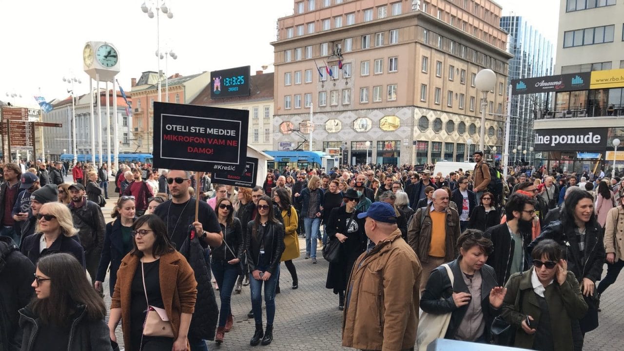 κροατία δημοσιογράφοι διαδήλωση λογοκρισία