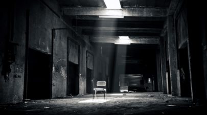 grayscale photo of chair inside the establishment 162389