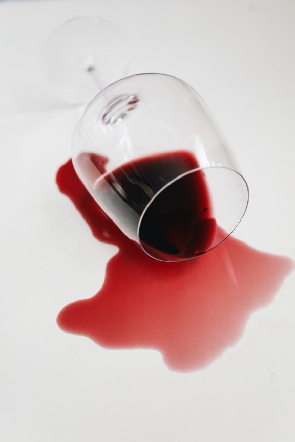 spilled red wine from a glass 4110404