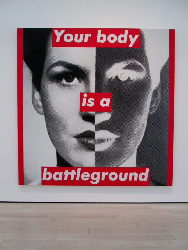 Barbara Kruger Untitled 1989 photo and silk screen installation view LACMA scaled 1