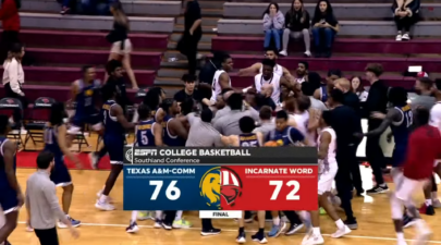 Brawl breaks out after handshake line altercation in Texas AM Commerce vs. Incarnate Word 0 21 screenshot