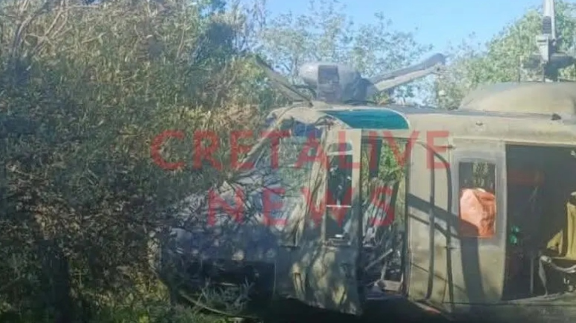 Κρήτη: Σε ελαιώνα η αναγκαστική προσγείωση ελικοπτέρου της Πολεμικής Αεροπορίας