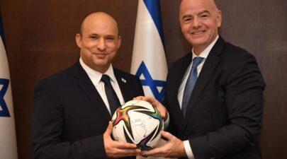 Israel Prime Minster Naftali Bennett and Fifa president Gianni Infantino 12 October 2021 Goverment Press Office.jpg